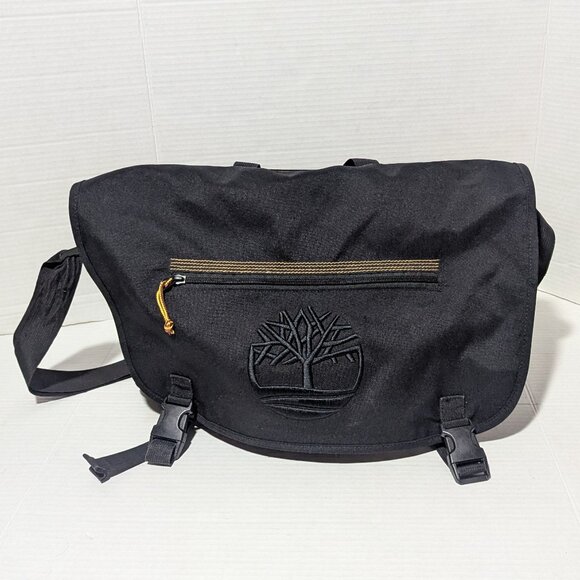 Timberland Mendum Pond Messenger Bag NWT Black Water-Resistant Laptop Crossbody - Picture 3 of 12